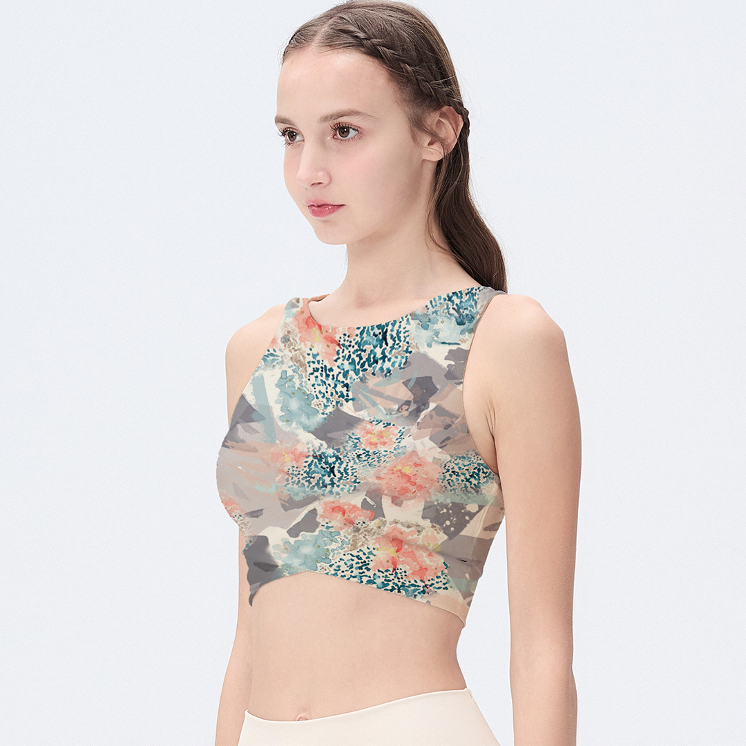 クロスクロップドタンク／フローラルヴェール |イージーヨガ通販