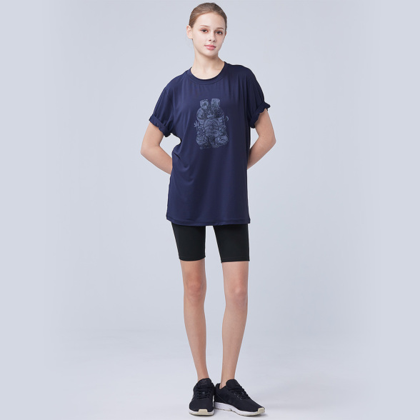 み*い様 未使用 チャコット バックリボンヘムフィットTシャツ 紺 ＊ヨガウェア み*い様 未使用 チャコット バックリボンヘムフィットTシャツ 紺