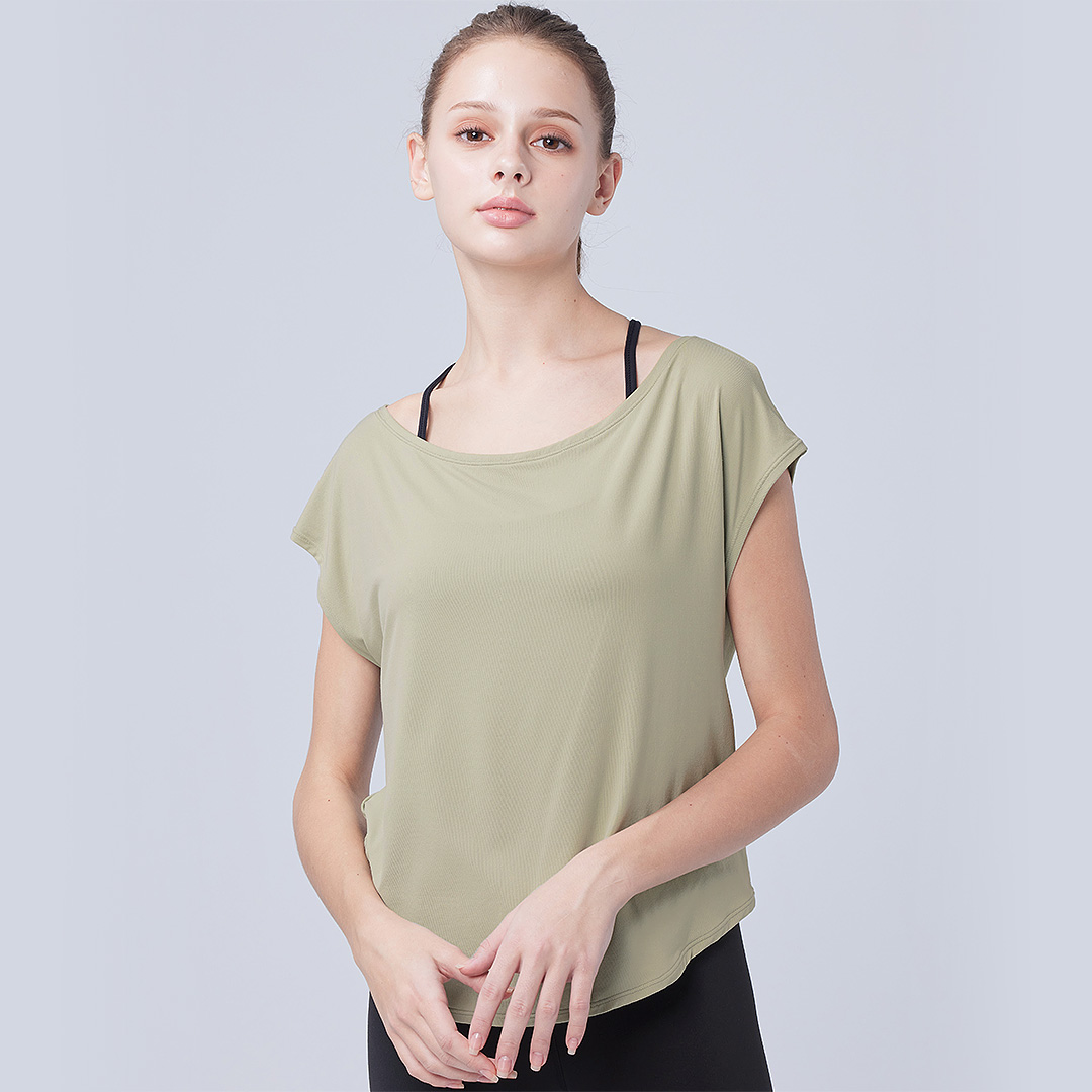 SALE 30%OFF】2wayリンクルショートスリーブ／ビーングリーン