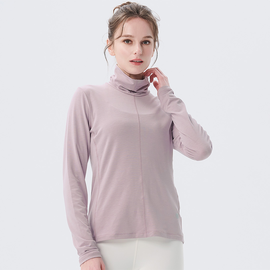 イージーヨガ　ロングスリーブ新品 SALE 20%OFF】ロールネックロングスリーブ／ドライローズ