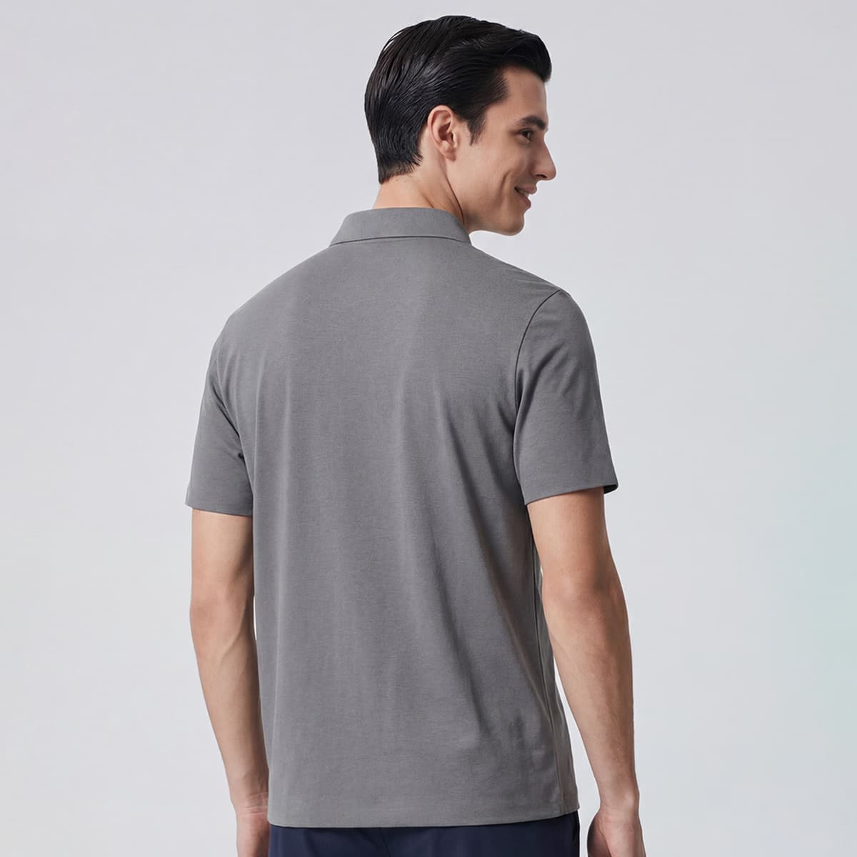 メンズソフトドライポロシャツ／ダークグレー |イージーヨガ通販