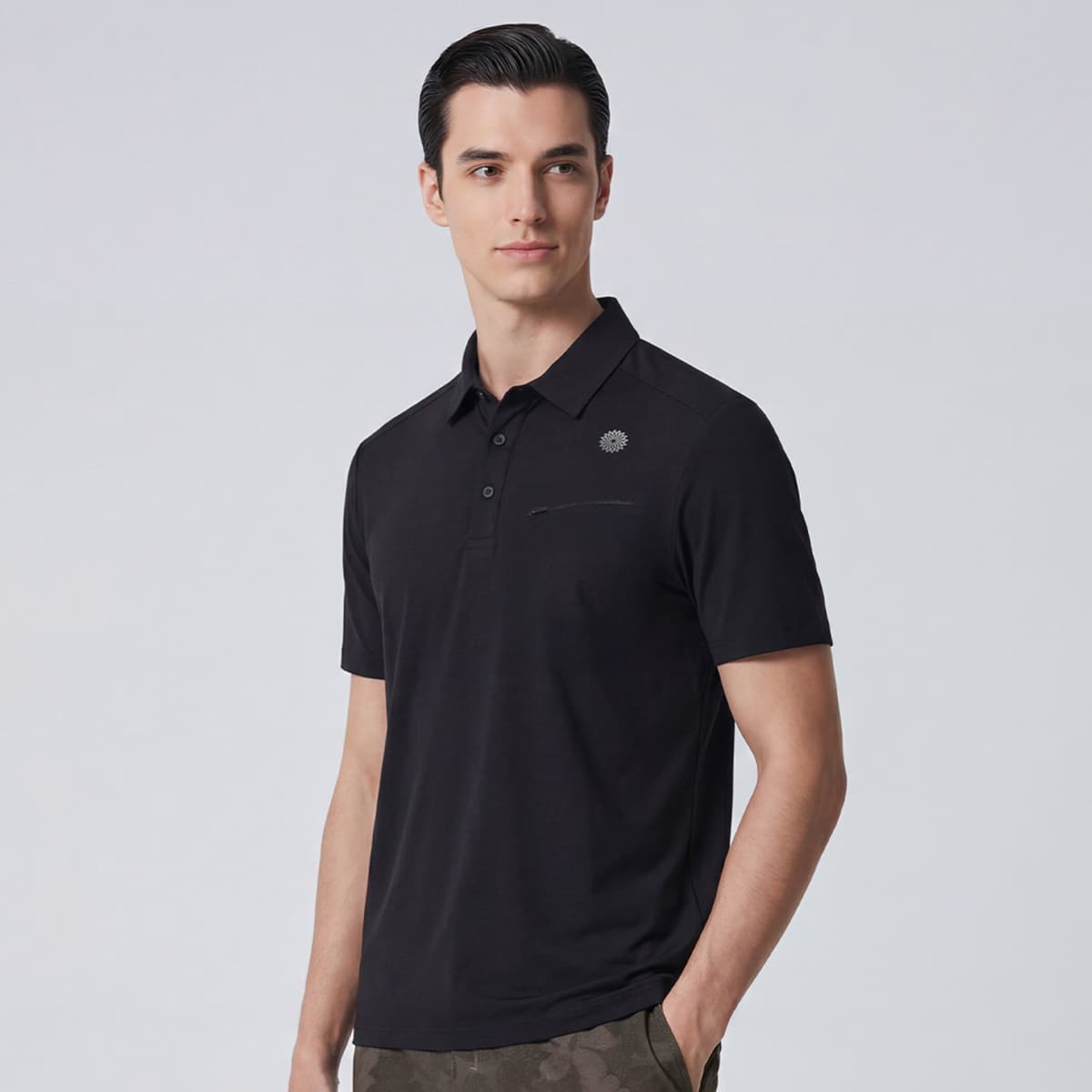 メンズソフトドライポロシャツ／ブラック |イージーヨガ通販