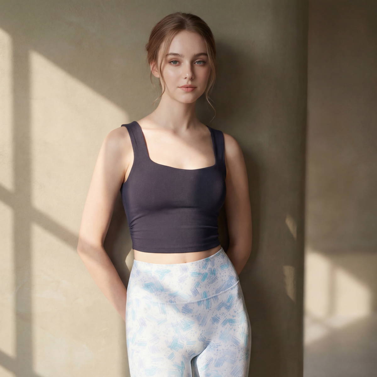 新品】alo yoga ヨガ リブ クロップド タンク ネイビー Sサイズ ALO