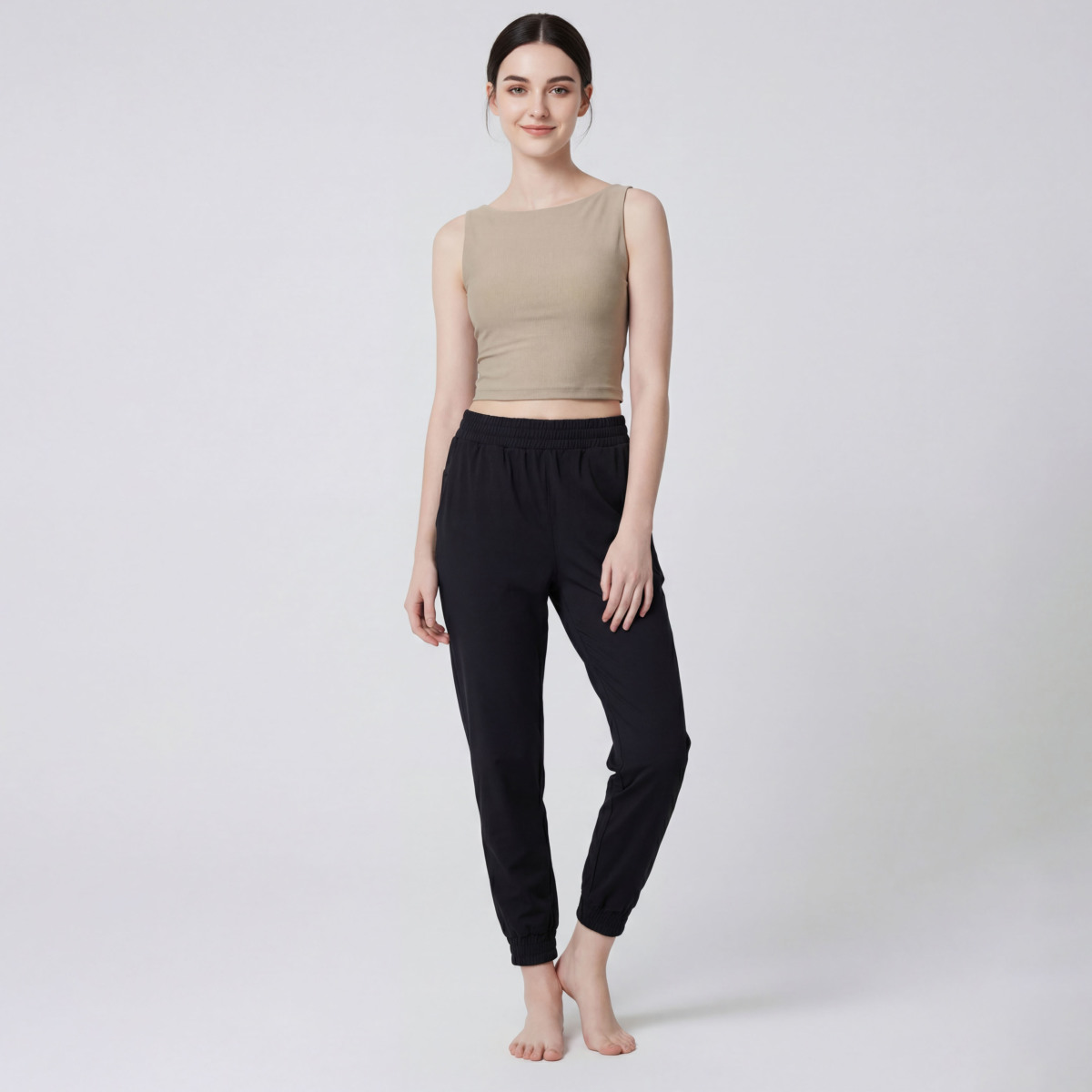 予約】ミッドライズトレーナーパンツ／ブラック |イージーヨガ通販