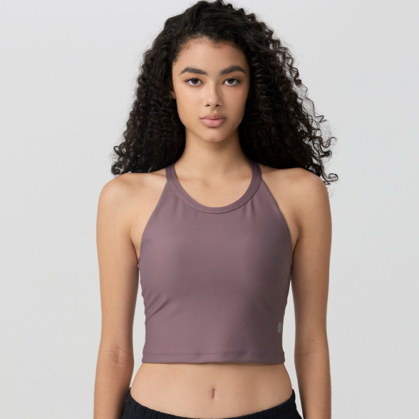 シンプリファイホルターネッククロップドタンク／ブリックレッド