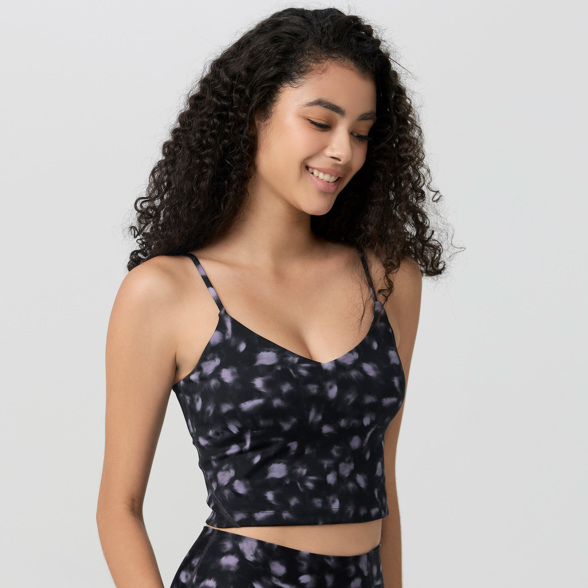 パンパーストラッピークロップドタンク／パープルスポッテッド