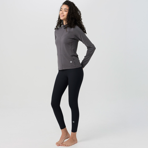 ロールネックロングスリーブ／ダークブラウン |イージーヨガ通販