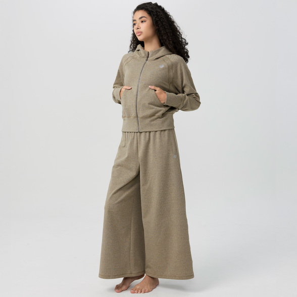 SALE 40%OFF】フリースワイドパンツ／カーキ |イージーヨガ通販
